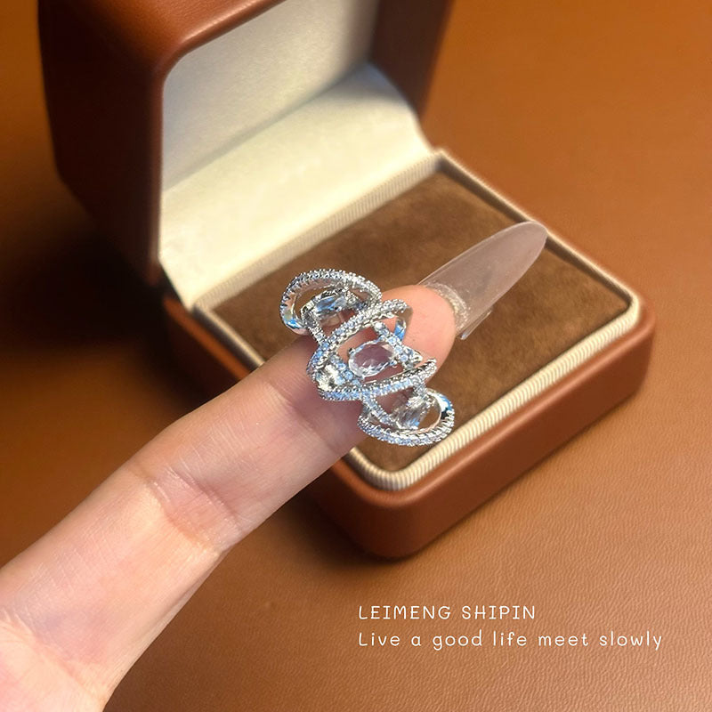 Zircon Wrap Cross Ring