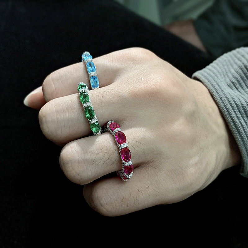 S925シルバー アクアマリンストーン リングペンダント