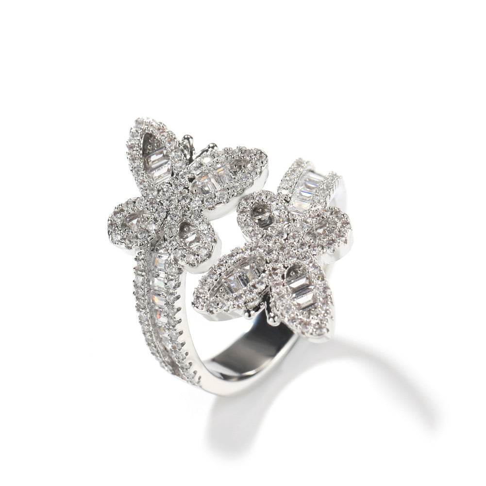 Zircon Butterfly Open Ring