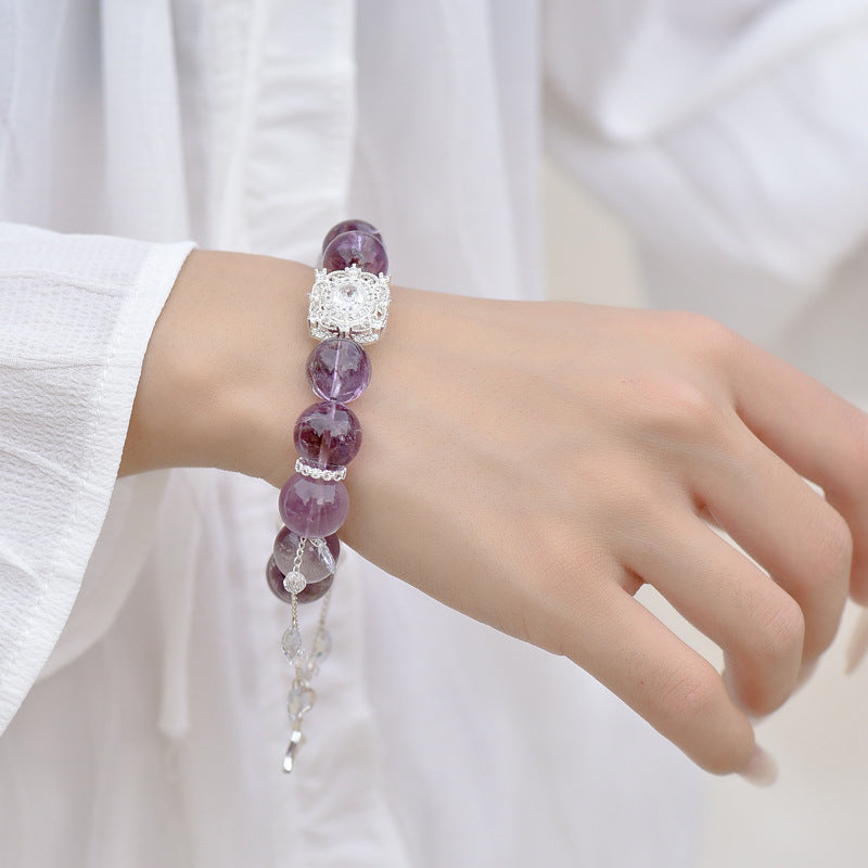 Purple Rutilated Crystal Mermaid Tail Bracelet