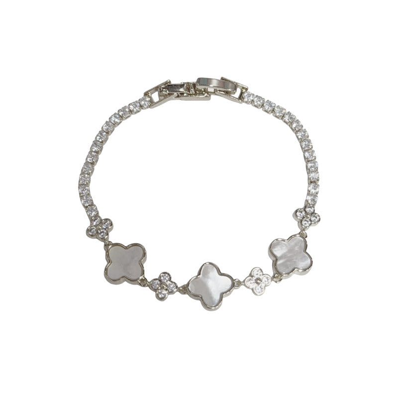 Shell Clover Zircon Bracelet