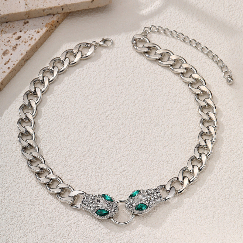 Metal Pearl-Look Chain Necklace