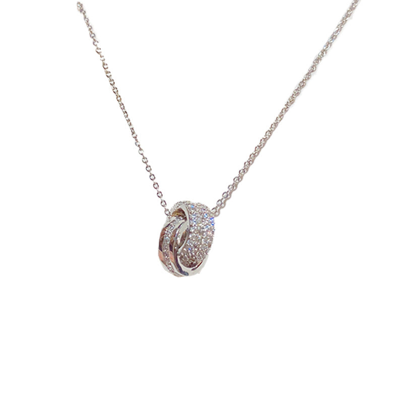 Luxury Zircon Interlocking Circle Necklace
