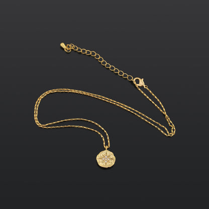 18K Gold Coin Pendant Necklace