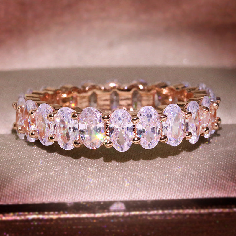 Oval Zircon Band Ring