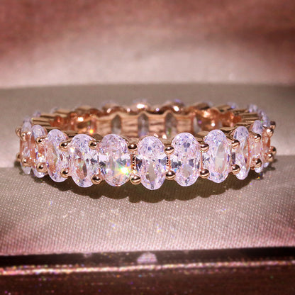 Oval Zircon Band Ring