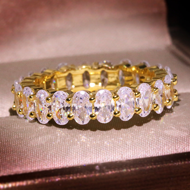 Oval Zircon Band Ring