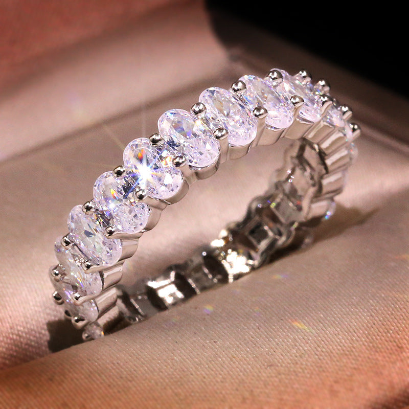 Oval Zircon Band Ring