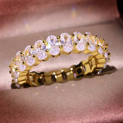 Oval Zircon Band Ring