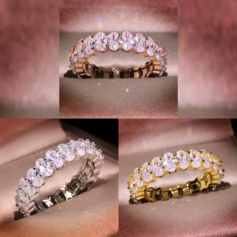Oval Zircon Band Ring