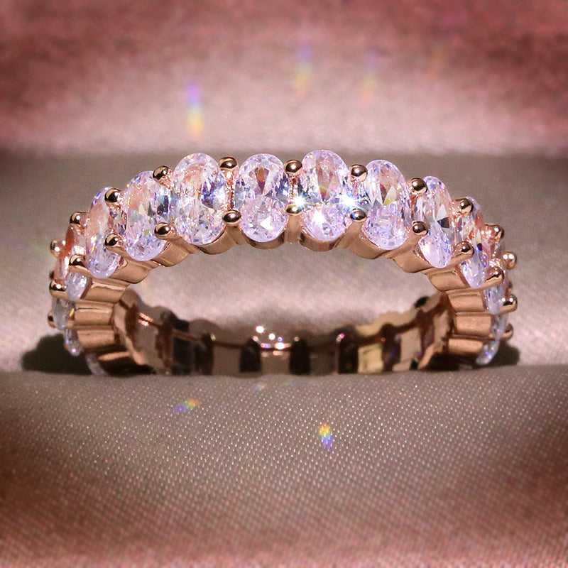 Oval Zircon Band Ring