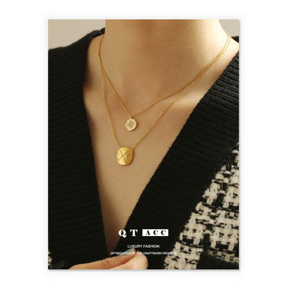 18K Gold Coin Pendant Necklace