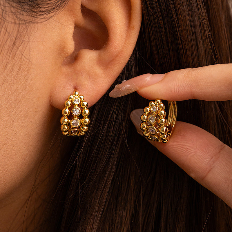 Hollow Round Stud Earrings