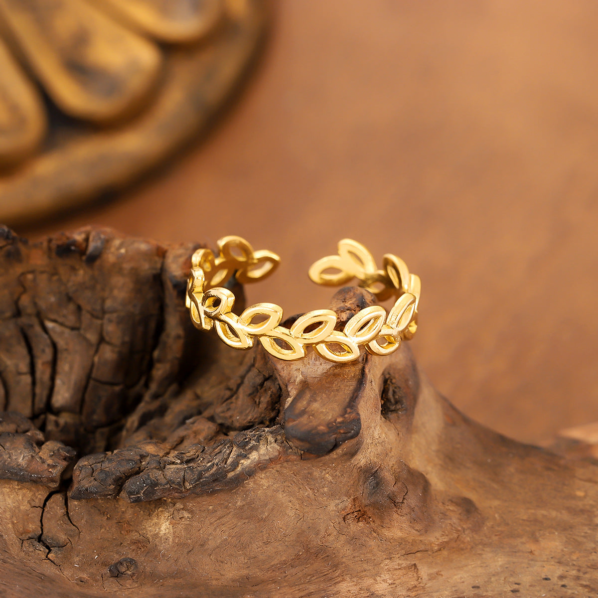18K Gold Plated Stainless Steel Open Ring