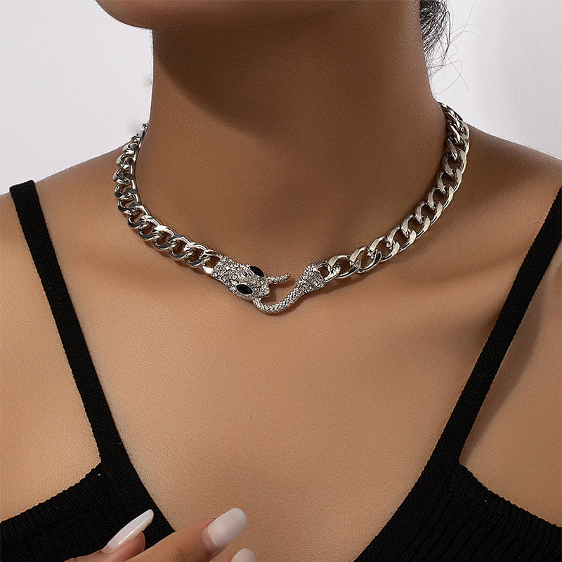 Metal Pearl-Look Chain Necklace