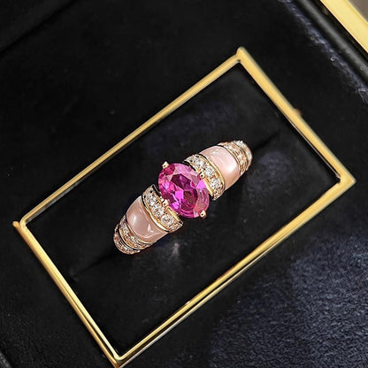 Padparadscha Mother-of-Pearl Open Ring