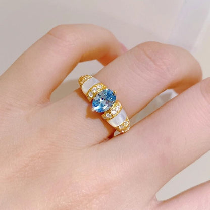 Padparadscha Mother-of-Pearl Open Ring