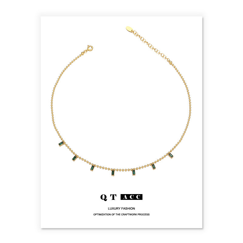 Emerald Flower Layered Necklace