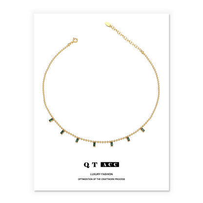 Emerald Flower Layered Necklace