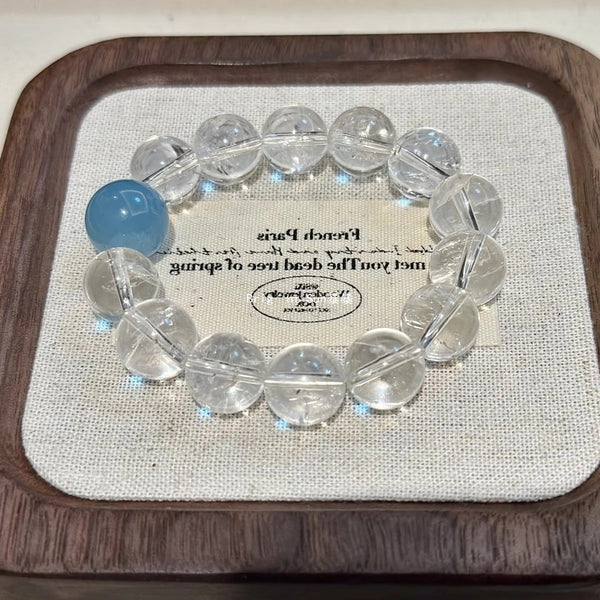 Clear Quartz Blue Accent Bracelet