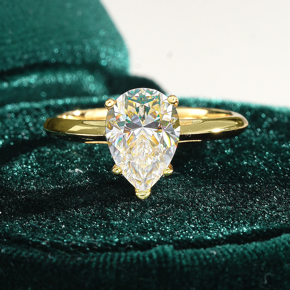 Pear Cut Moissanite Ring