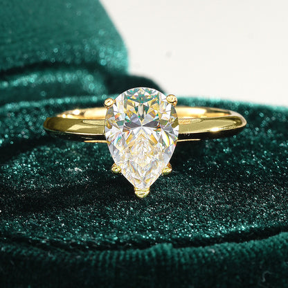 Pear Cut Moissanite Ring