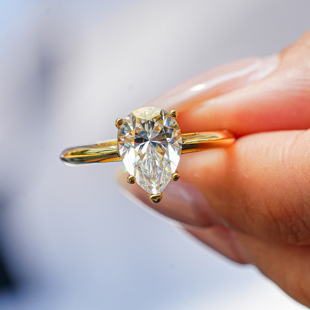Pear Cut Moissanite Ring