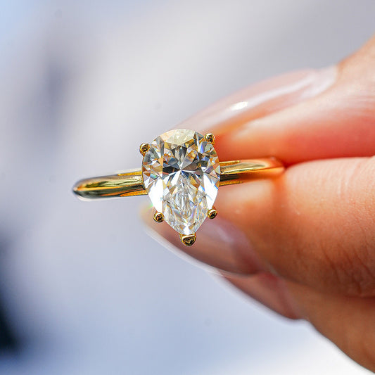 Pear Cut Moissanite Ring