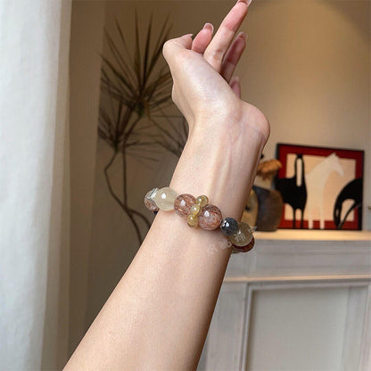Mixed Crystal Silver Chain Bracelet
