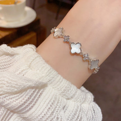 Shell Clover Zircon Bracelet