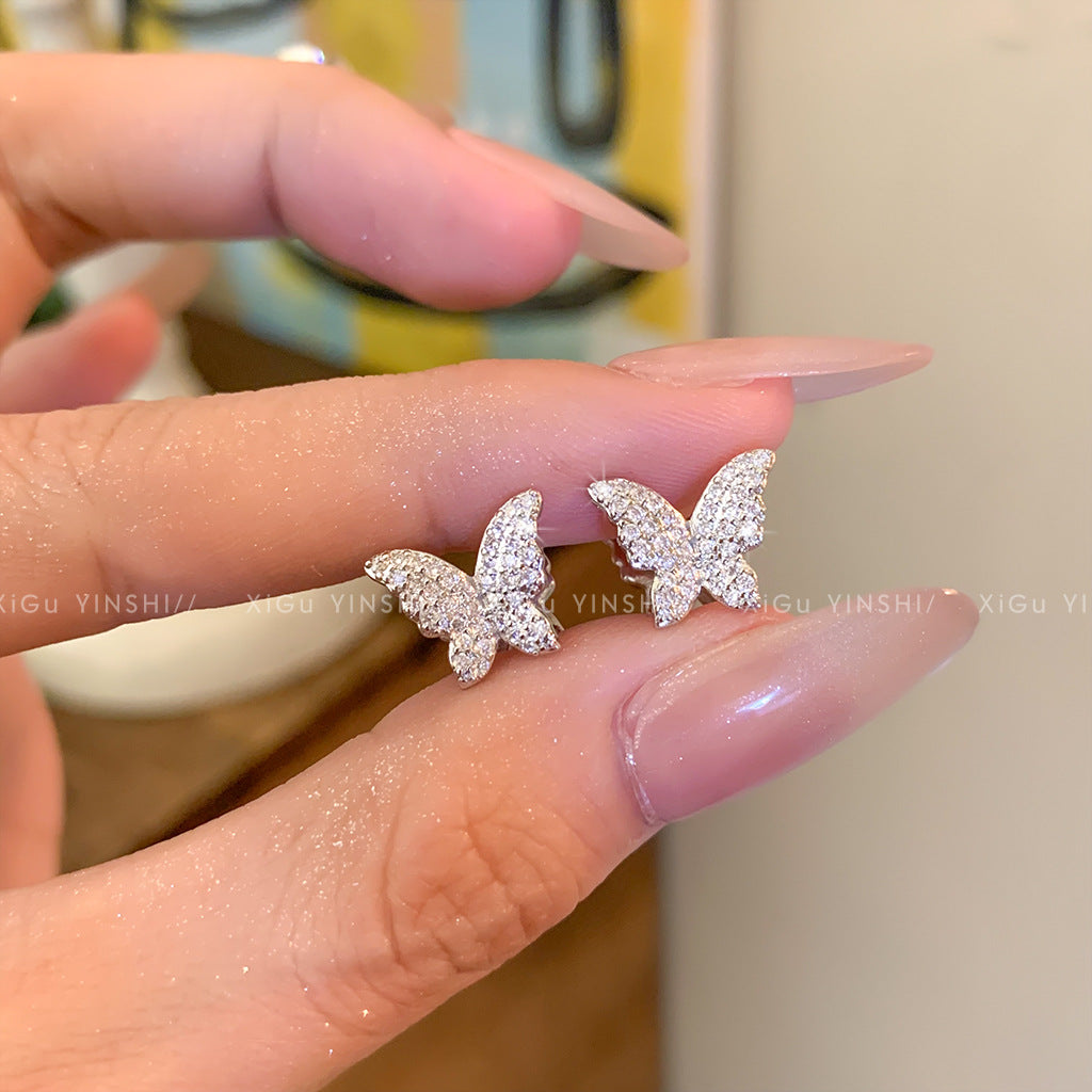 Pavé Butterfly Stud Earrings