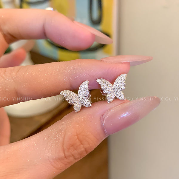 Pavé Butterfly Stud Earrings