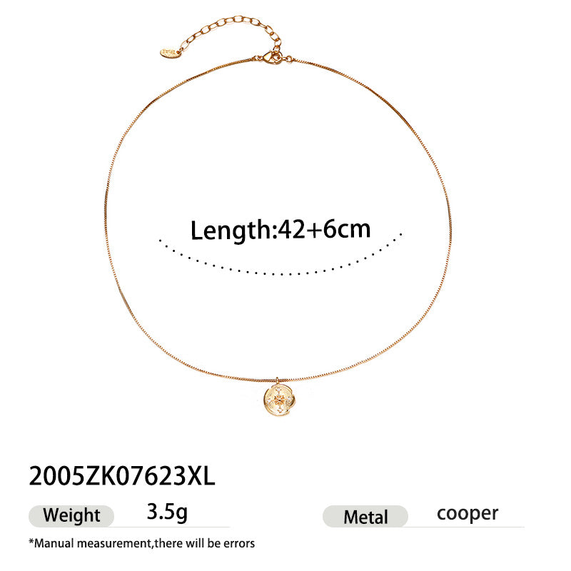 18K Gold Coin Pendant Necklace