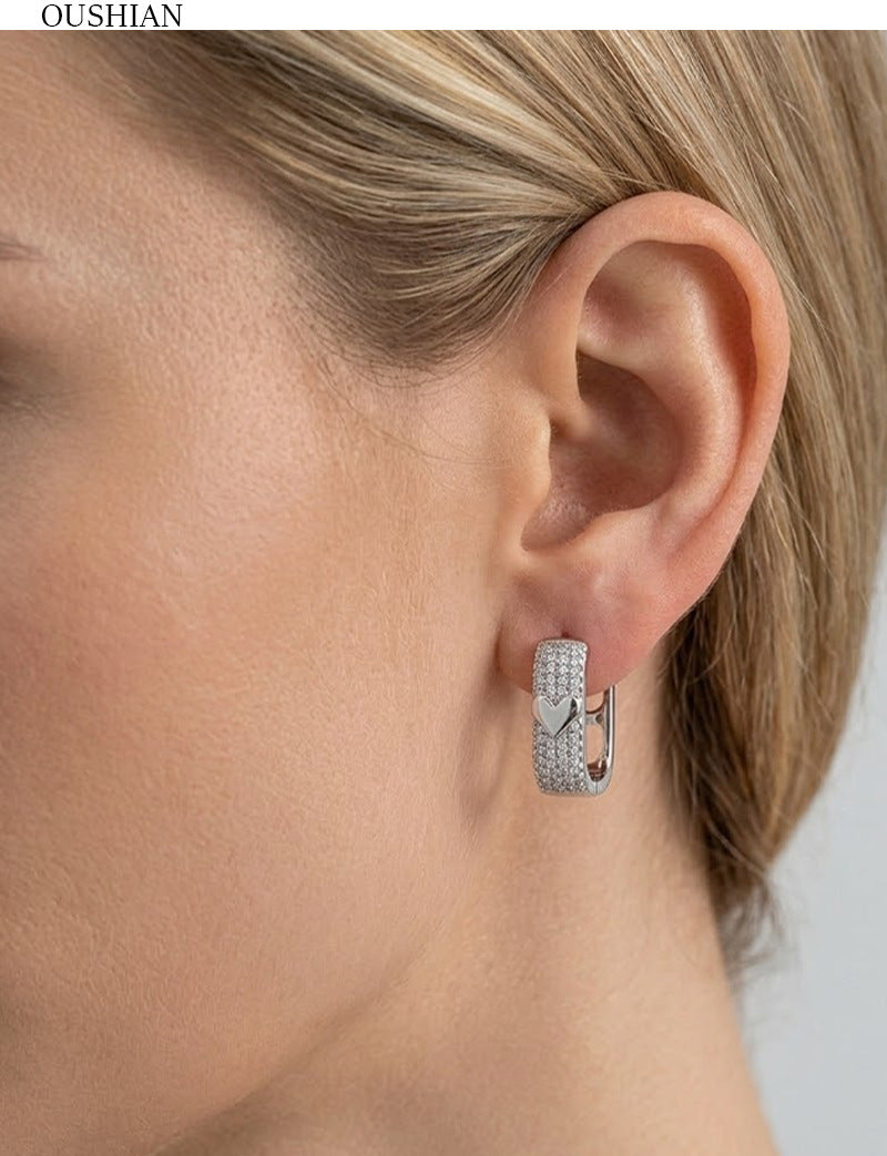 Geometric Zircon Hoop Earrings
