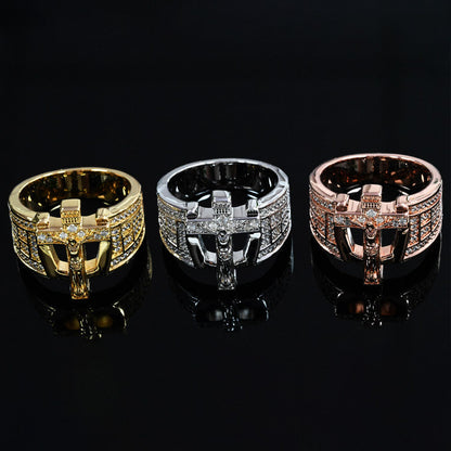 S925 Silver Gold-Plated Men’s Statement Ring
