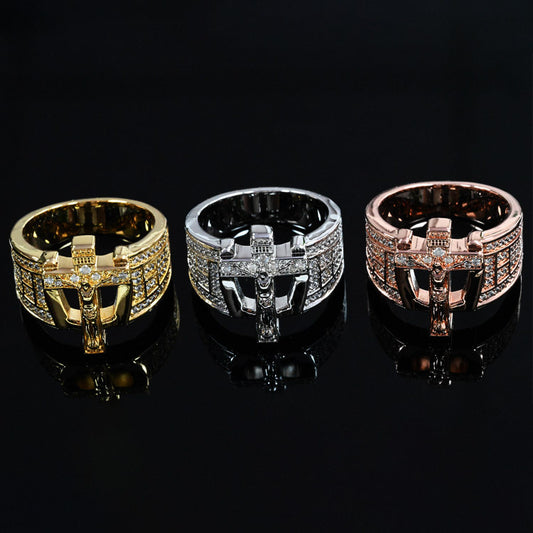 S925 Silver Gold-Plated Men’s Statement Ring