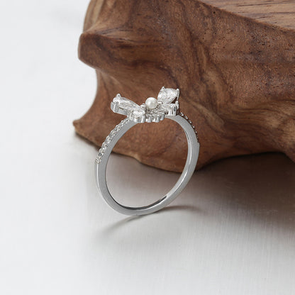 Gemstone Butterfly Open Ring