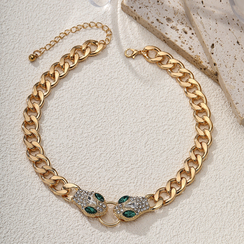 Metal Pearl-Look Chain Necklace
