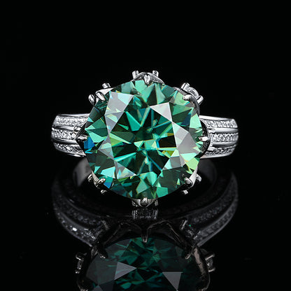 Emerald Green Statement Moissanite Ring
