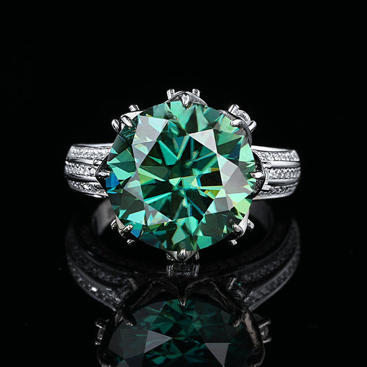 Emerald Green Statement Moissanite Ring