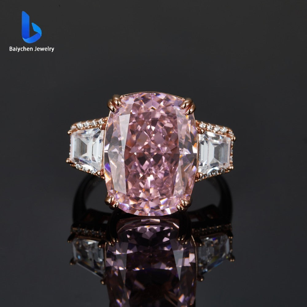 Sakura Pink Cushion Moissanite Ring