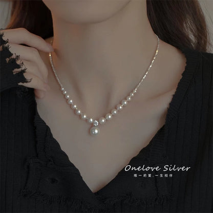 Pearl-Look Sweater Necklace