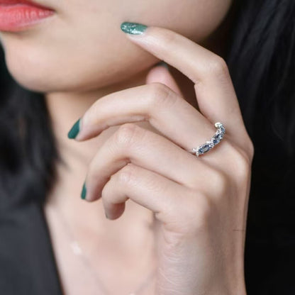 Aquamarine Blue Crystal Ring