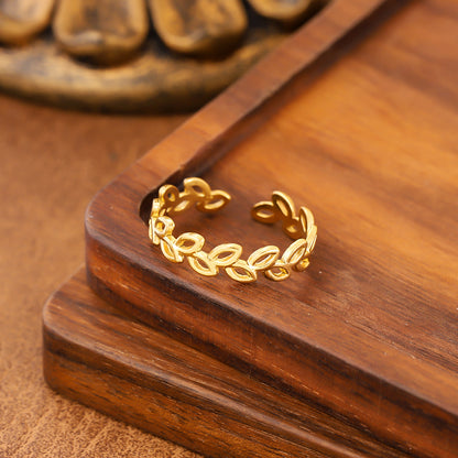 18K Gold Plated Stainless Steel Open Ring