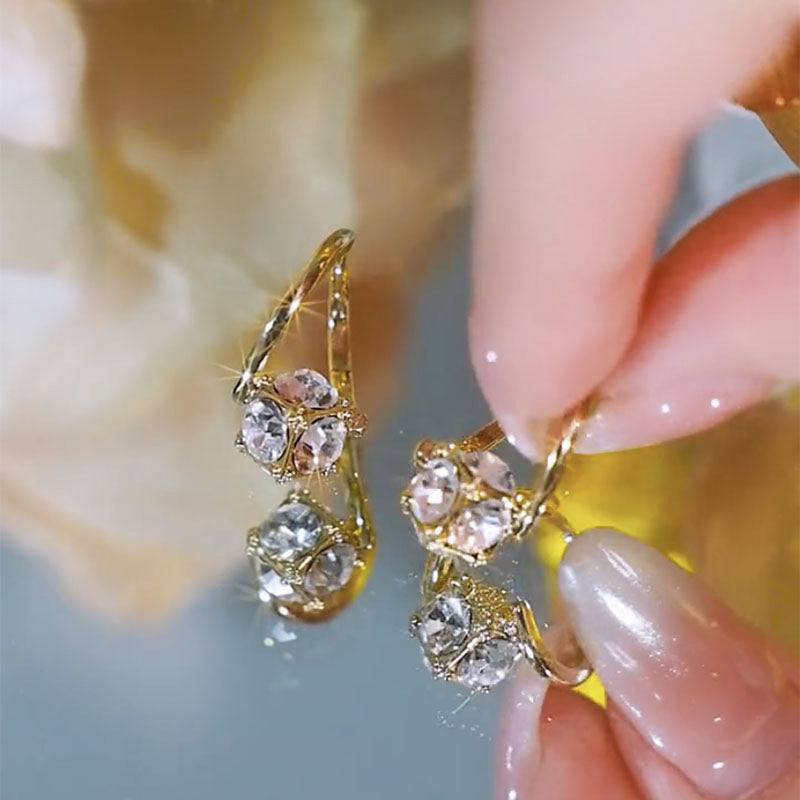 Sparkling Gold Tone Hoop Earrings