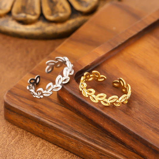 18K Gold Plated Stainless Steel Open Ring