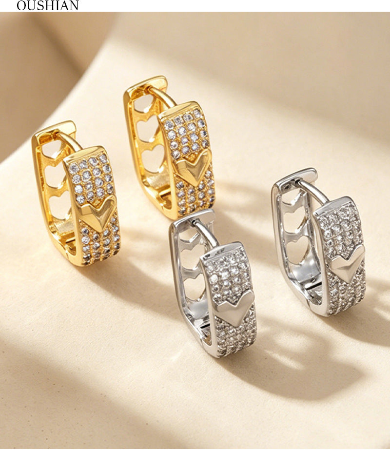 Geometric Zircon Hoop Earrings
