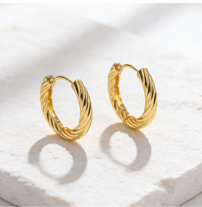 14K Gold Plated Hoop Earrings