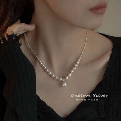 Pearl-Look Sweater Necklace