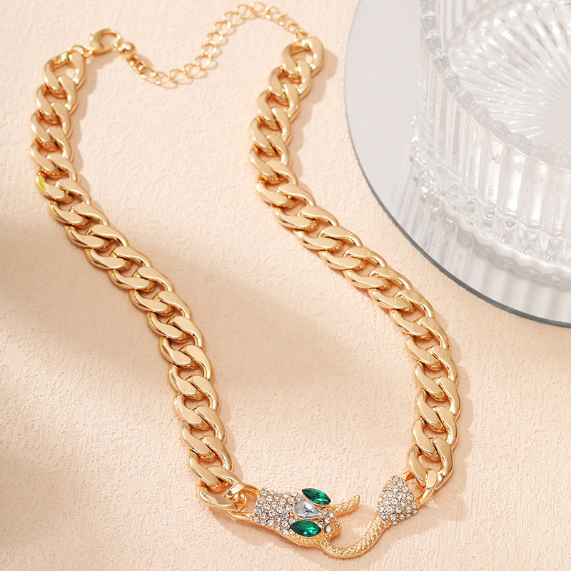 Metal Pearl-Look Chain Necklace
